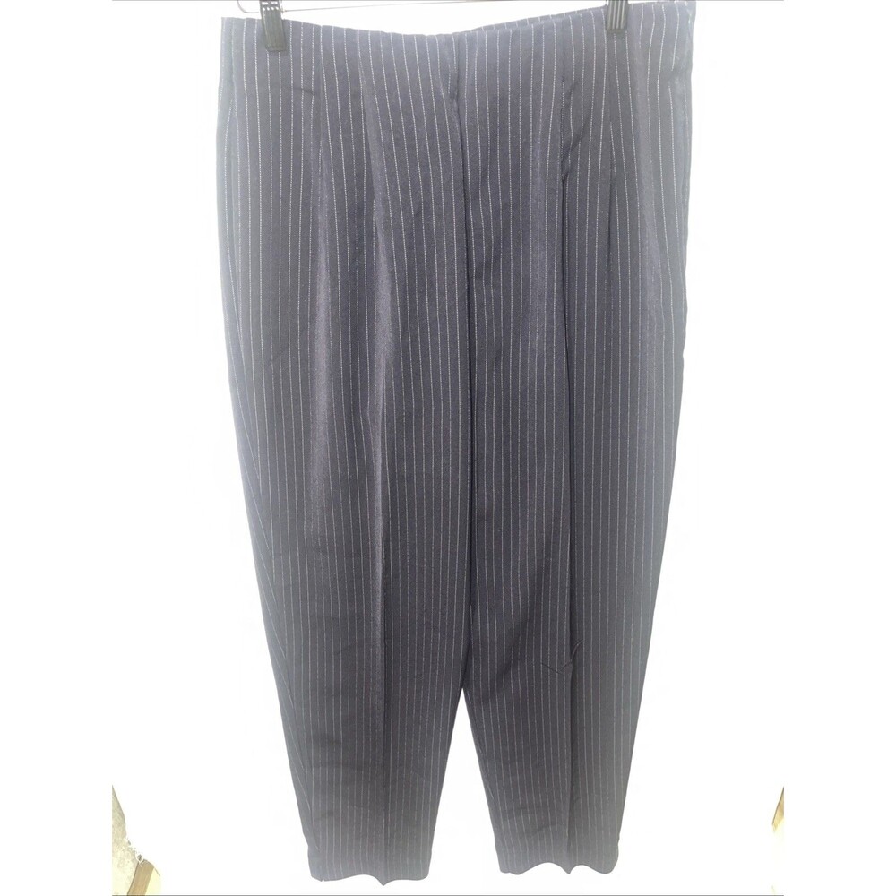 Briggs New York Women Straight Leg Pull On Pants Black Elastic Waist Sz 14